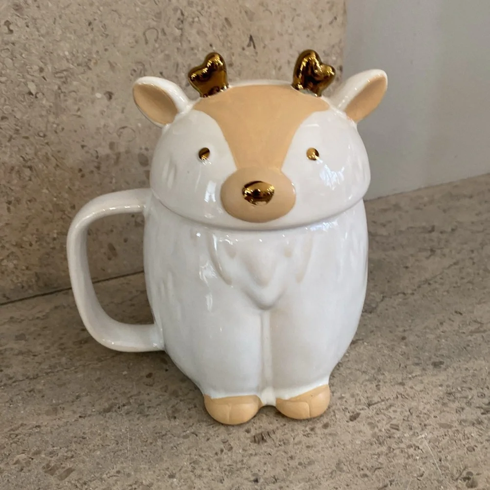 West Elm Ceramic Deer Mugs / 4